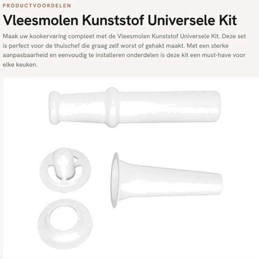 Vleesmolen Universele Kit Voedsel Duwstang Worst Vulmondstuk Kubbe Accessoires Eenvoudig Te Installeren Materiaal ABS Maalkit