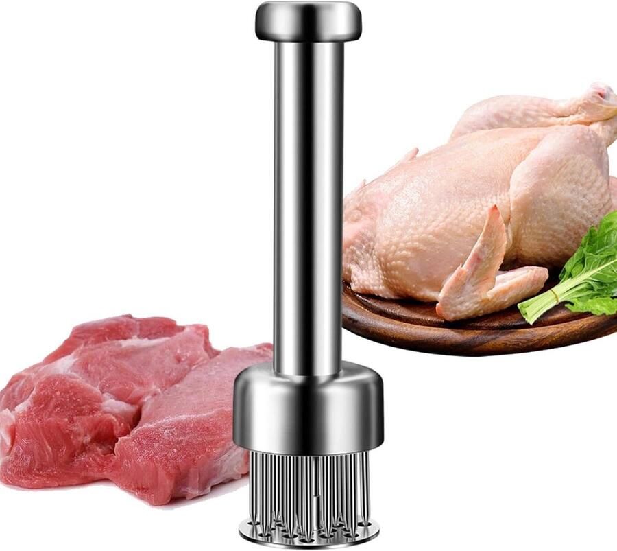 Vleesmolen Vleesvermalser Mals Vlees Maken 21 Roestvrijstalen Naalden 19 cm Lengte Zilver
