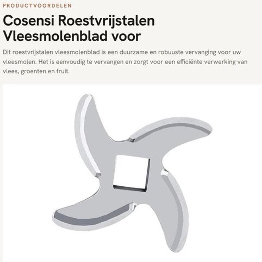 Vleesmolenblad Roestvrij Staal Vleesmolen Duurzaam Gemakkelijk te Vervangen Reserveonderdeel Geschikt voor Vlees en Groenten