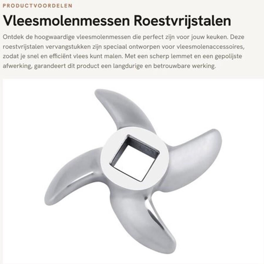 Vleesmolenmessen Roestvrij Staal Vervangstukken Accessoires Keuken Scherp Duurzaam en Robuust Vleesmolen