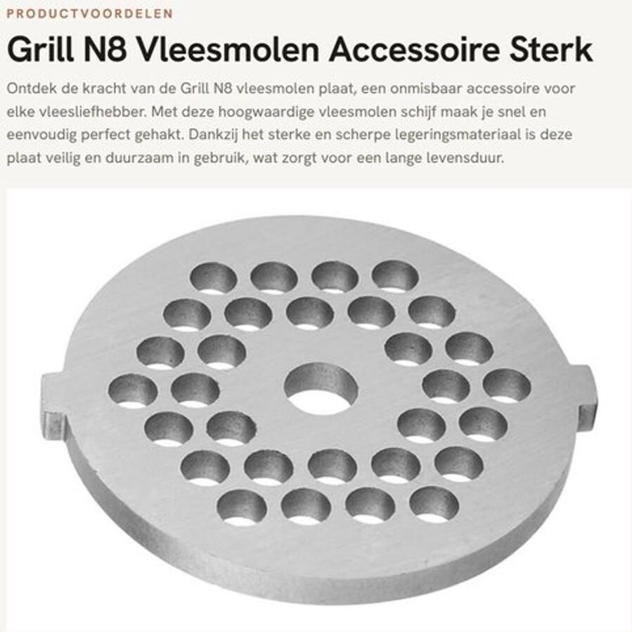 Vleesmolenplaat 7Mm Gat Vleesmolen Schijf Vleesmolen Mes Duurzaam Materiaal Vaatwasmachinebestendig Veilig en Milieuvriendelijk