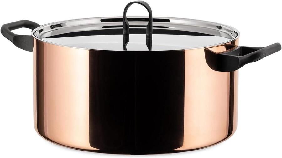 Vleespan Koper Sauspan Koperen Pan Koken voor Grote Groepen Roestvrij Staal 18 10 24 cm Diameter Zilver
