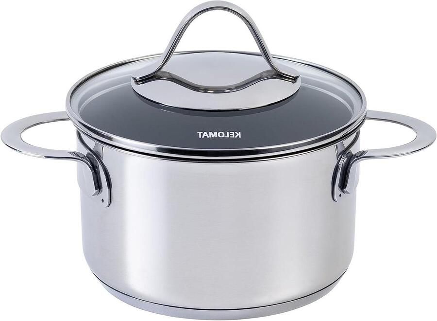 Vleespan met deksel Braadpan Stoofpan Vlees Garen Keramisch versterkte anti-aanbaklaag 16 cm 19 Liter Zilver