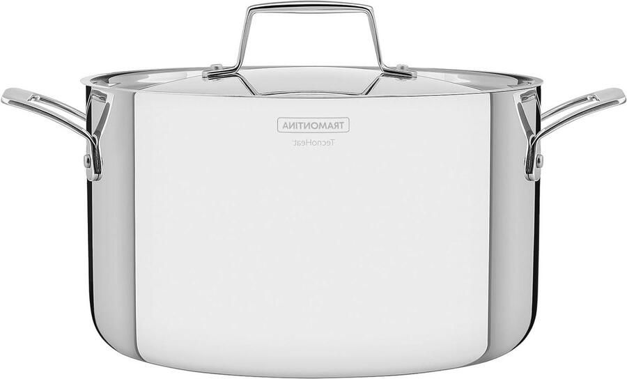Vleespan met Deksel Stoofpan Braadpan Maaltijden Bereiden Triple Base Constructie Ø 20 cm 3.5 Liter Zilverkleurig