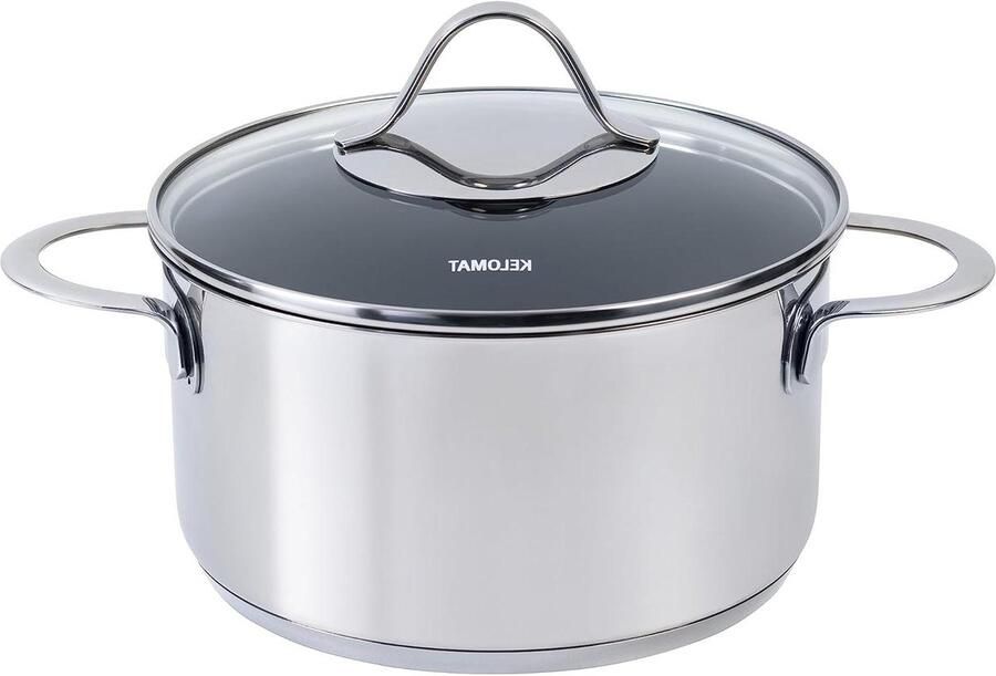 Vleespan met Deksel Stoofpan Kookpan Vlees Bereiden Keramisch Versterkte Coating 20 cm 3.3 L Zilver