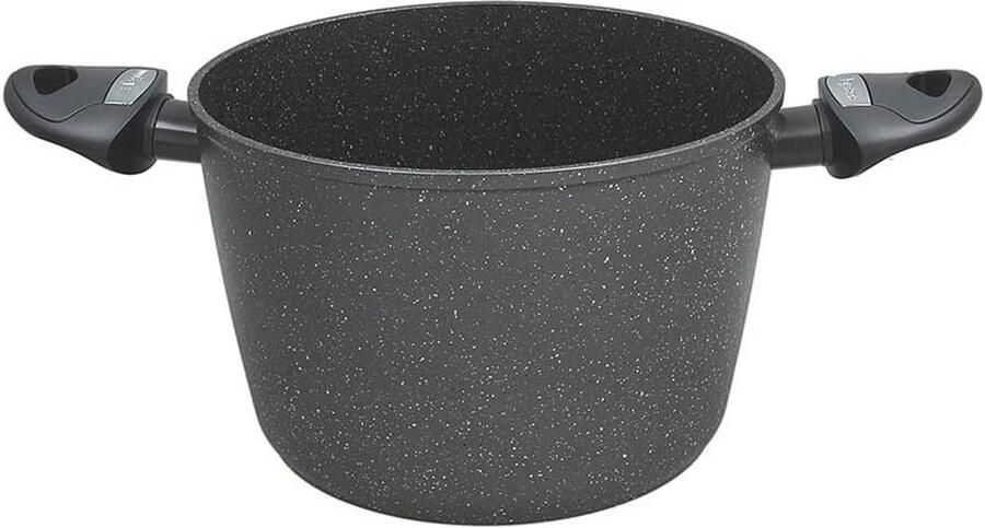 Vleespan met handgrepen Kookpan Sauspan Koken in keuken Marble coating 22 cm diameter Grijs