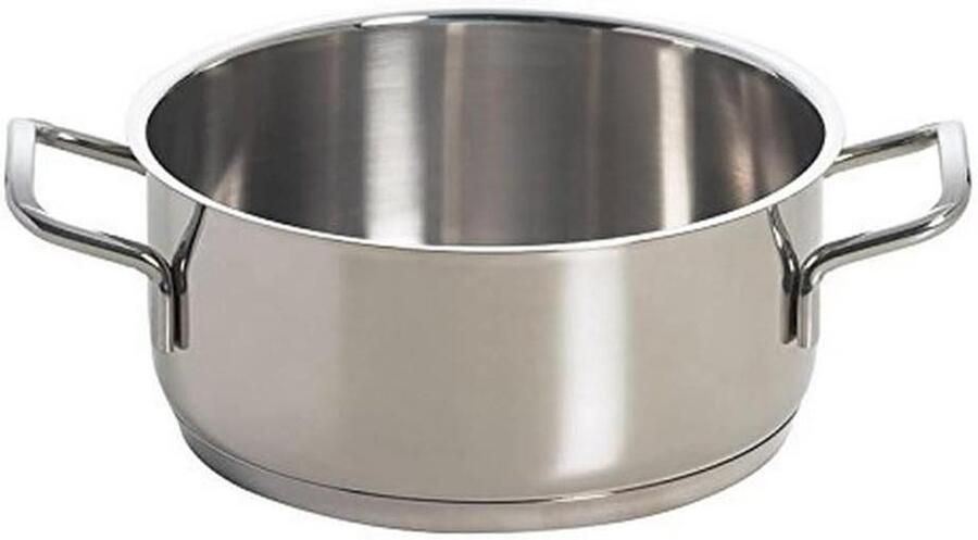 Vleespan met handgrepen Soeppan Ketel Koken voor familie Roestvrij staal Ø 24 cm Zilver