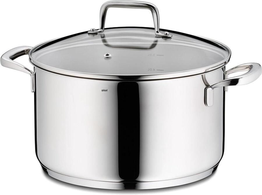 Vleespan Roestvrij Staal Bratpan Stoofpan Vlees Bereiden Energiebesparende Capsulebodem 55 Liter Zilver