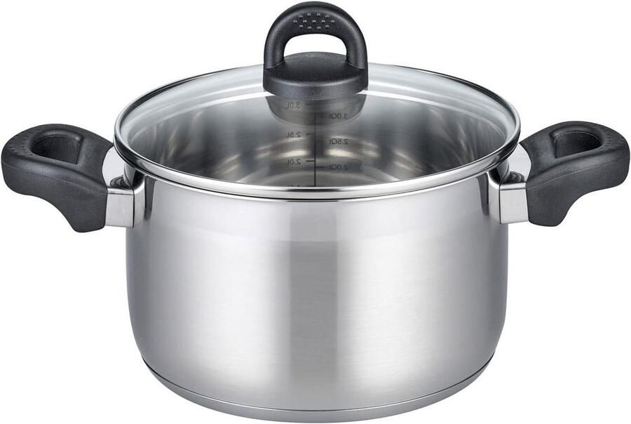 Vleespan Roestvrij Staal Kookpan Braadpan Koken en Braden Ingekapselde Sandwichbodem 20 cm Diameter Zilverkleurig