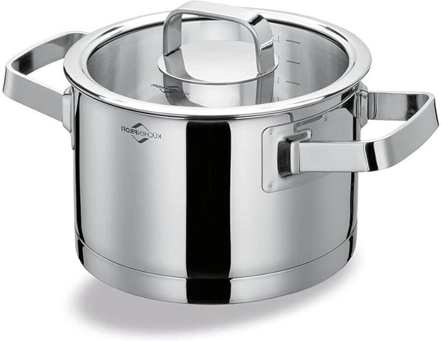 Vleespan Roestvrij Staal Kookpan Braadpan Stoofschotels Maken Meerlaagse Bodem 16 cm Zilver