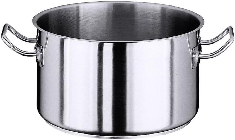Vleespan Roestvrij Staal Kookpan Dikke Bodem Koken en Braden Gietrand Koude Handgrepen 18 cm Zilver
