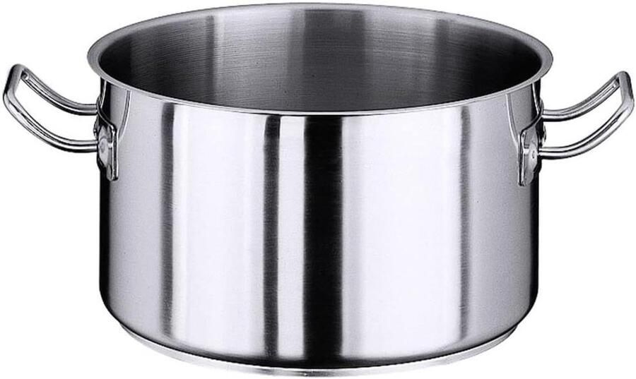 Vleespan RVS Kookpan Ketel Koken voor Grote Groepen Met Gietrand 18 cm Zilver