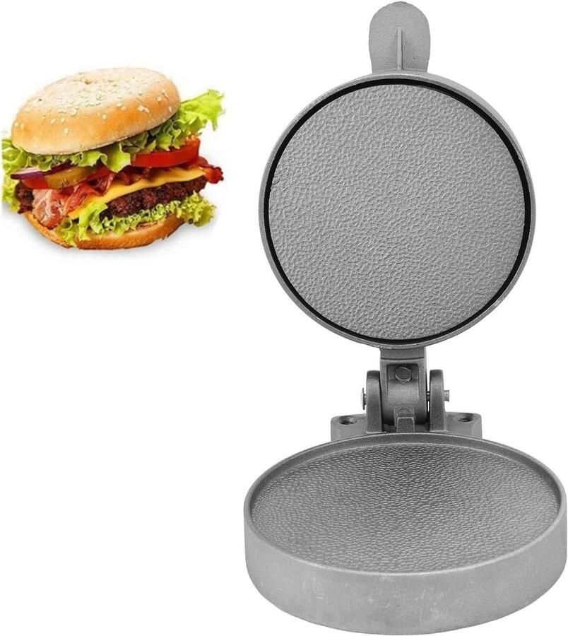 Burger Pers Patty Maker Burgers Maken Verstelbare Dikte 4.9 Inch Diameter Zilverkleurig