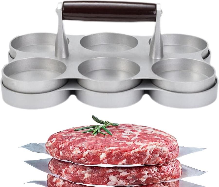 Vleespastei Maker Hamburger Pers Zelfgemaakte Hamburgers Antiaanbaklaag 22 cm Zilver