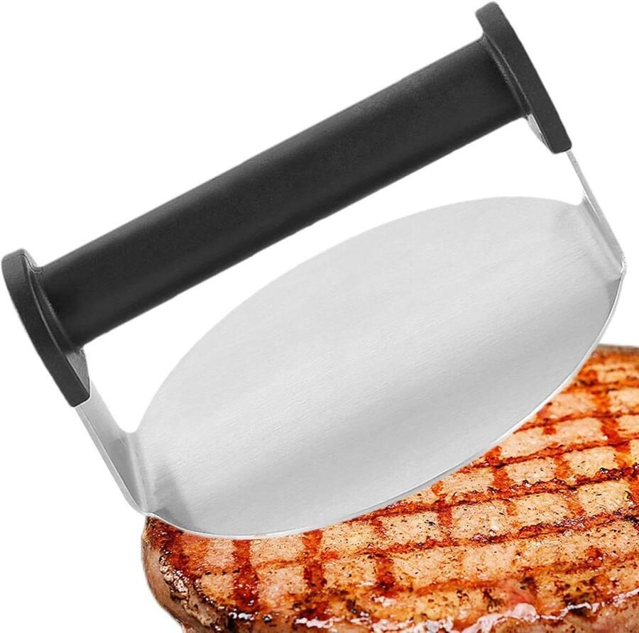 Vleespers Burger pers Grillen Roestvrij staal 16 x 16 x 8 cm Zilver