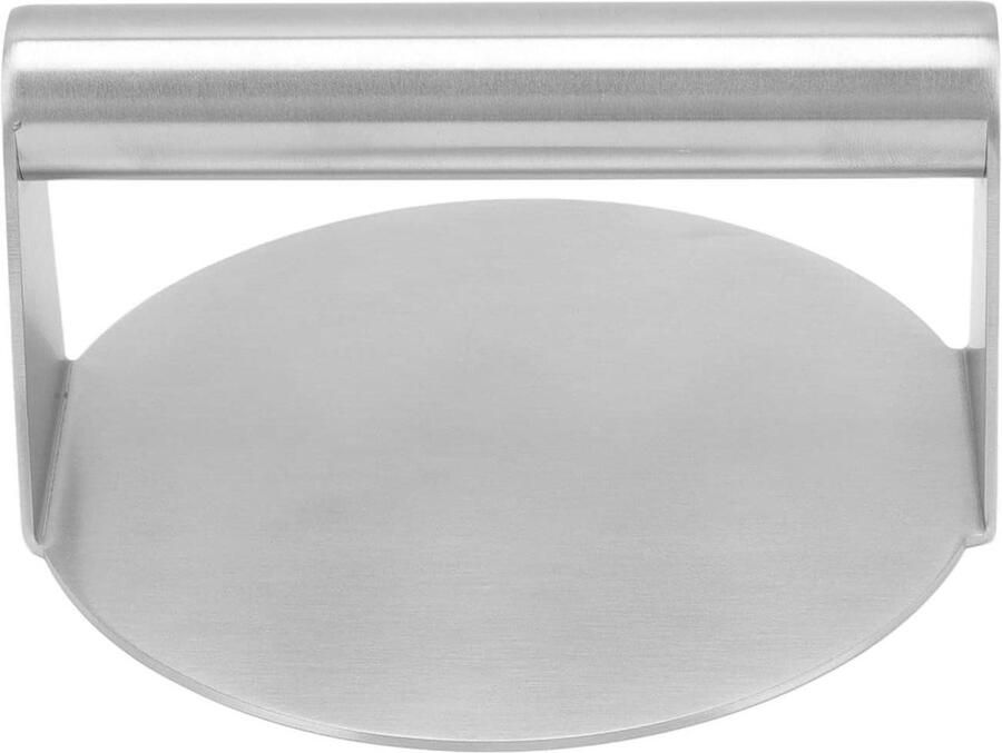 Vleespers Burger Smasher Grillen Antiaanbaklaag 14x14 cm Zilver