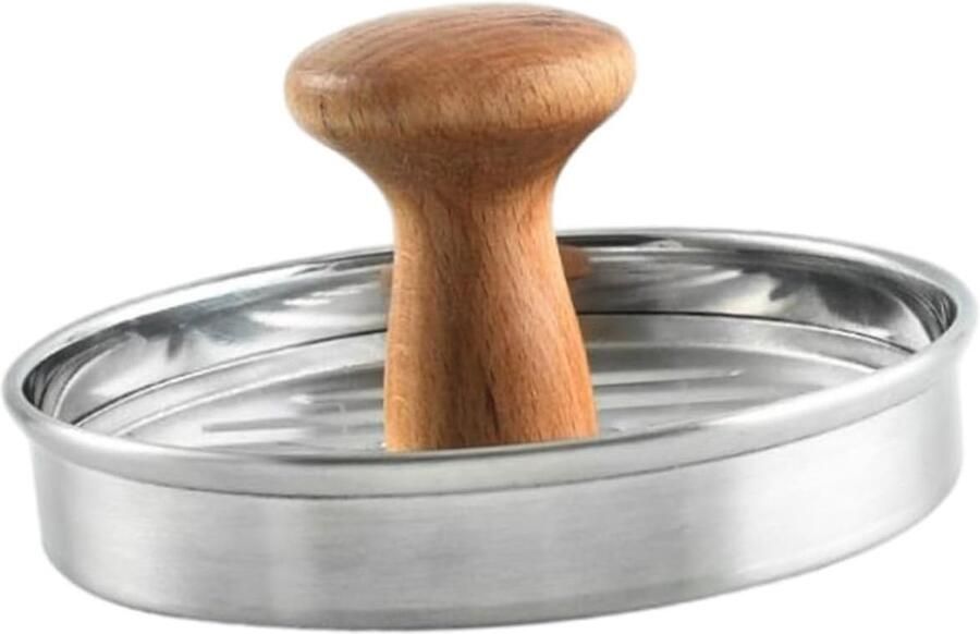 Vleespers Burger Vleesvormer Patty Burgers Maken Antiaanbaklaag 12.5 cm Zilver