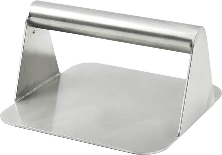 Vleespers Burgerpers Gelijkmatig Bakken Ergonomisch Handvat 14 cm Zilverkleurig