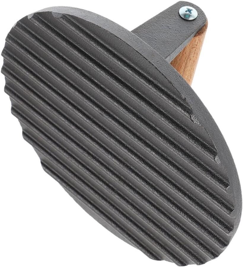 Vleespers Gietijzer Burgerpers Patty Tool Hamburgers Grillen Gelijkmatige Druk 17.5 cm Doorsnede Zwart