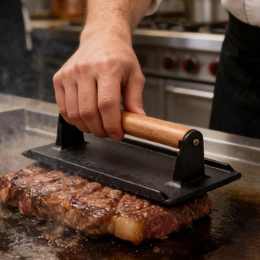 Vleespers Grillijzer Burger Tool Hamburgers Drukken Gelijkmatige Drukverdeling 16 x 8 x 8 cm Zwart