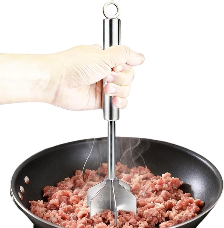 Vleespers Hamburgerpers Gehaktmolen Keuken Maaltijden Bereiden Roestvrij Staal 26 cm Zilver