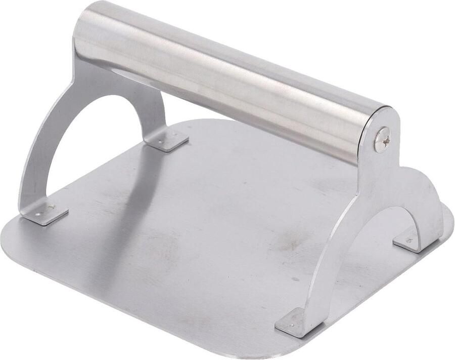 Vleespers Maker Platte Vlees Hamburger Grillen Non Stick 14 cm Vierkant Zilver