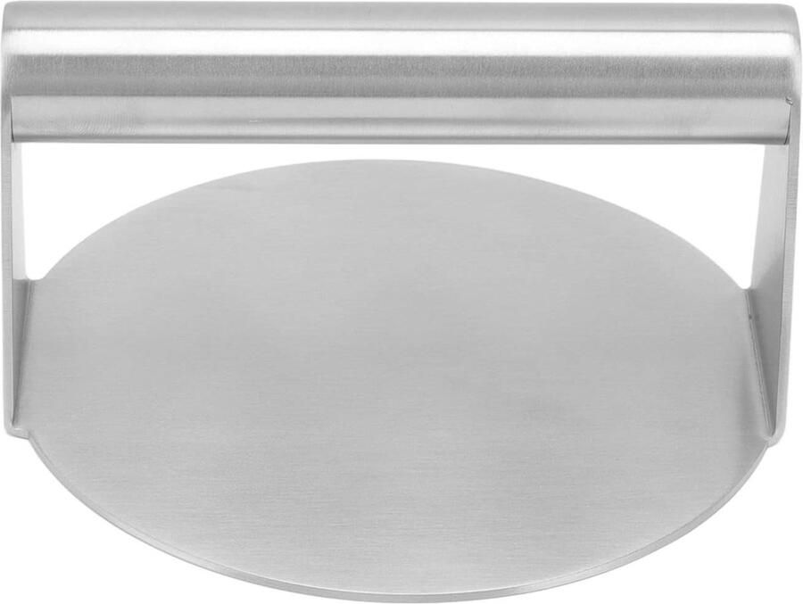 Vleespers Rond Burger Drukker Gelijkmatig Grillen 304 Roestvrij Staal 14 x 14 cm Zilverkleurig