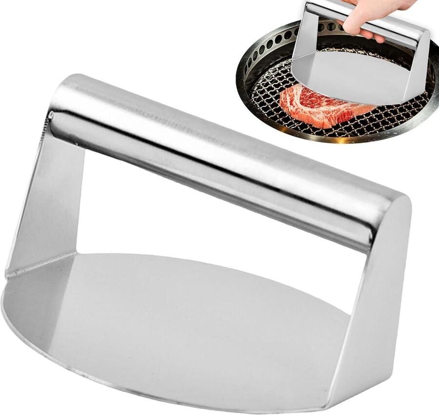 Vleespers RVS Burgerpers Patty Maker Gelijkmatige Burgers Maken Multifunctioneel Keukengerei 14.5 x 14.5 x 8.4 cm