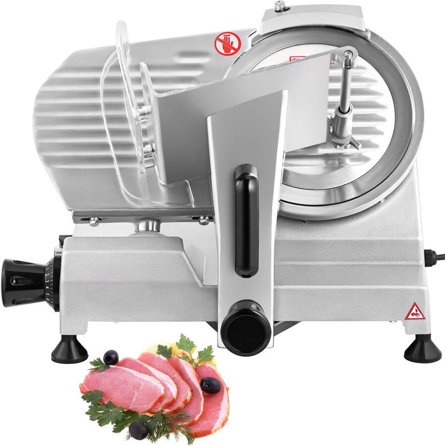 Vleessnijmachine 10 Inch Koolstalen Mes Elektrische Deli Snijder Verstelbare Snijdikte Vlees Kaas Worst Snijmachine