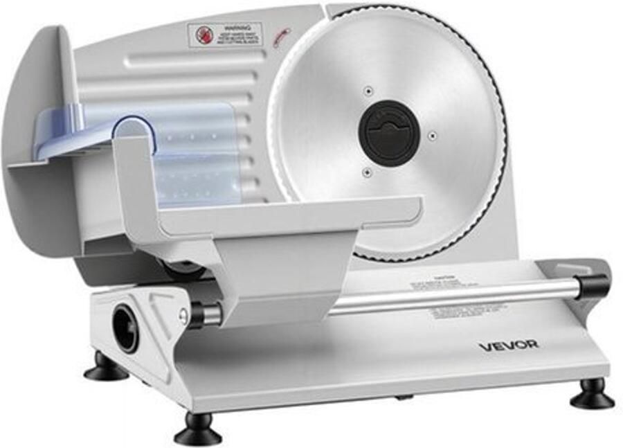 Vleessnijmachine Elektrisch 200 W Vermogen 0-15 mm Instelbare Snijdikte 19 cm RVS Mes Voor Vlees En Brood