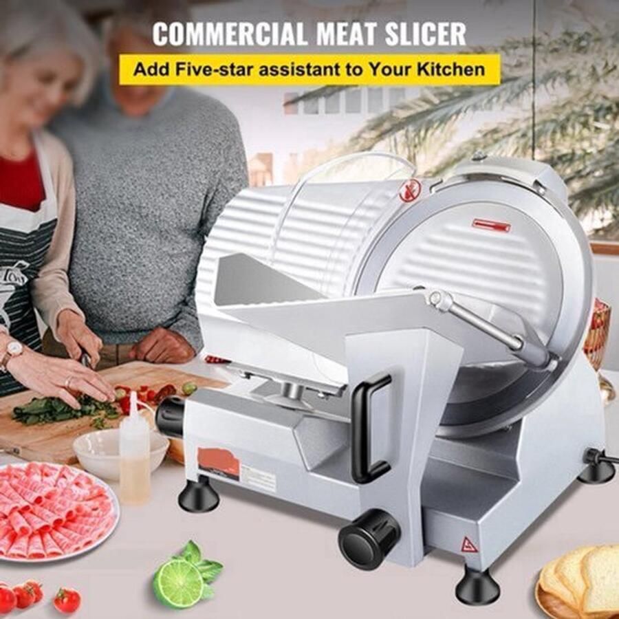Vleessnijmachine Snijmachine Elektrische 240W Commerciële met 10 Stalen Mes en 350-400 RPM Snelheid