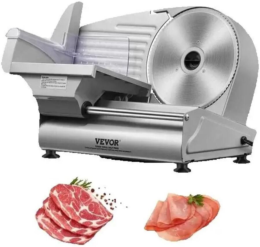 TrendWave Elektrische Vleessnijmachine – Voedselsnijder SUS 420 RVS Mes – Verstelbare Snijdikte – Professioneel & Thuisgebruik