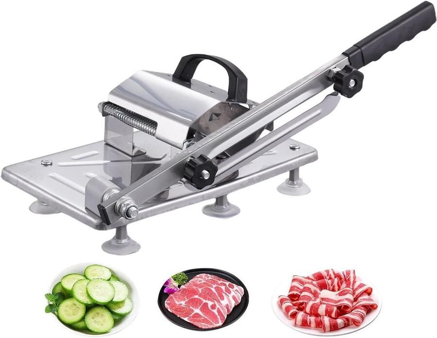 Vleessnijmachine Voedselsnijder Thuis Koken Roestvrij Staal 1.0 Aantal Zilver
