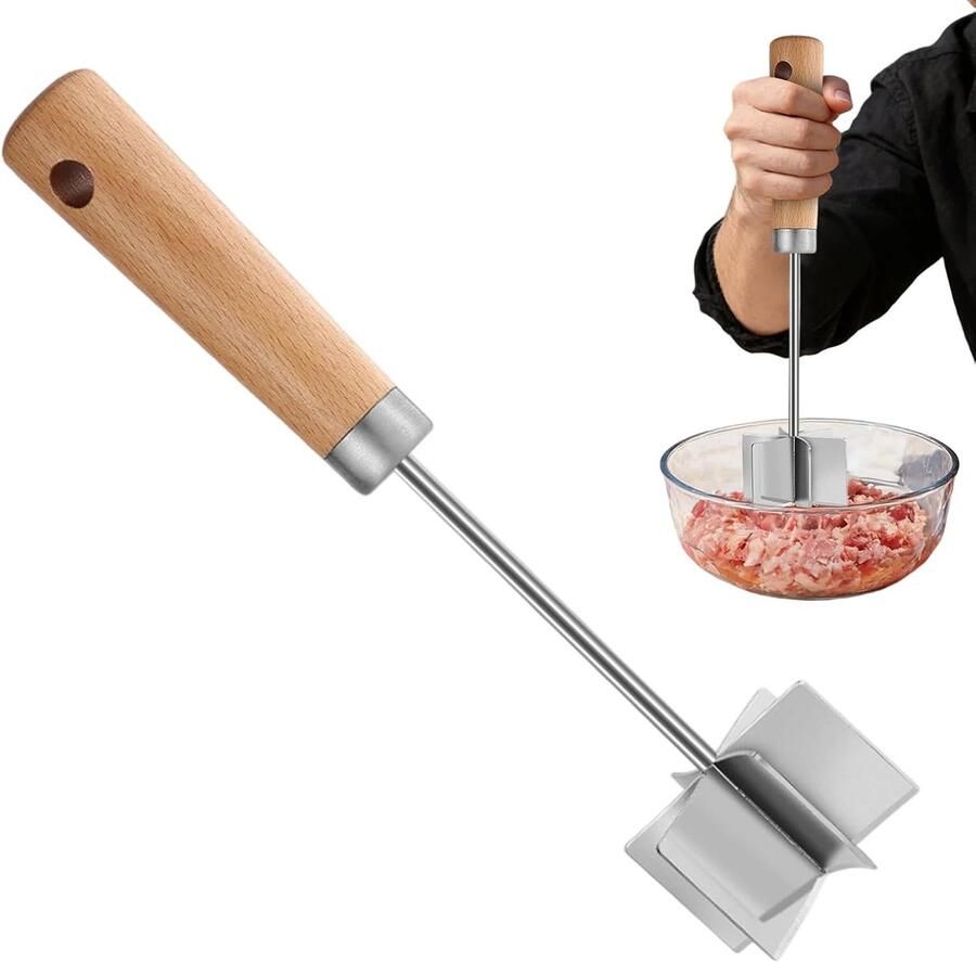 Gehakt Hakker Vleesmolen Groentehakker Maaltijdvoorbereiding Roestvrij Staal 28 cm Zilver