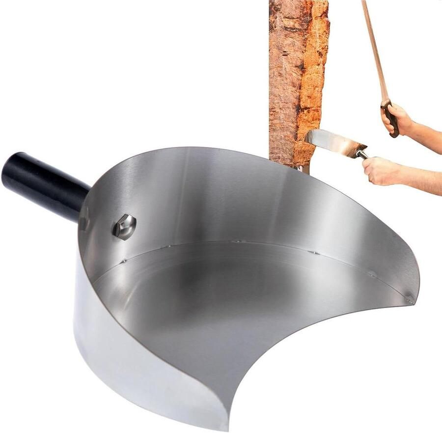 Vleesvanger Grill Schep Barbecue Accessoire Roestvrij Staal 24 x 19 cm Zilver