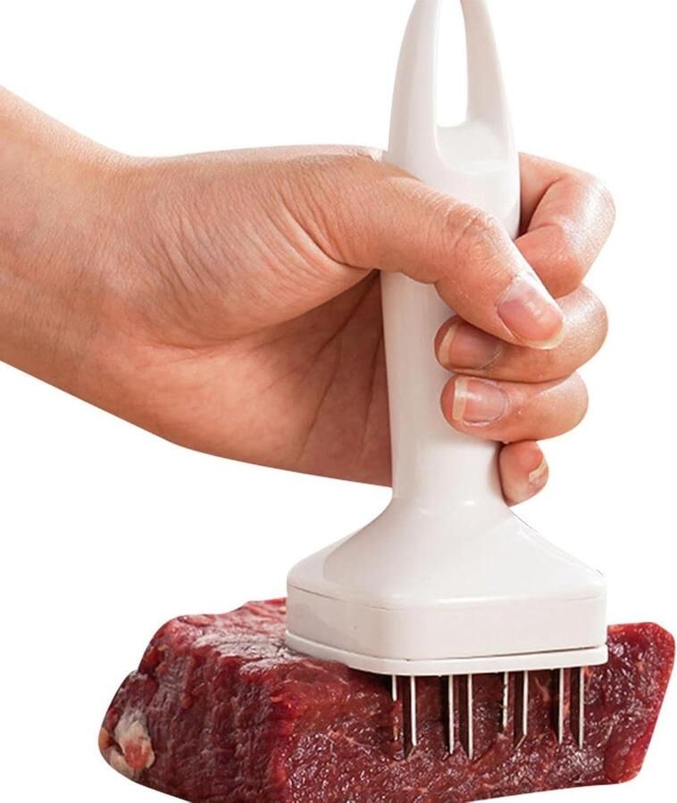 Vleesvermalser Hamer Steakmachine Tenderizer Vlees Malser Maken Roestvrijstalen Naalden 63 x 95 x 63 cm Wit