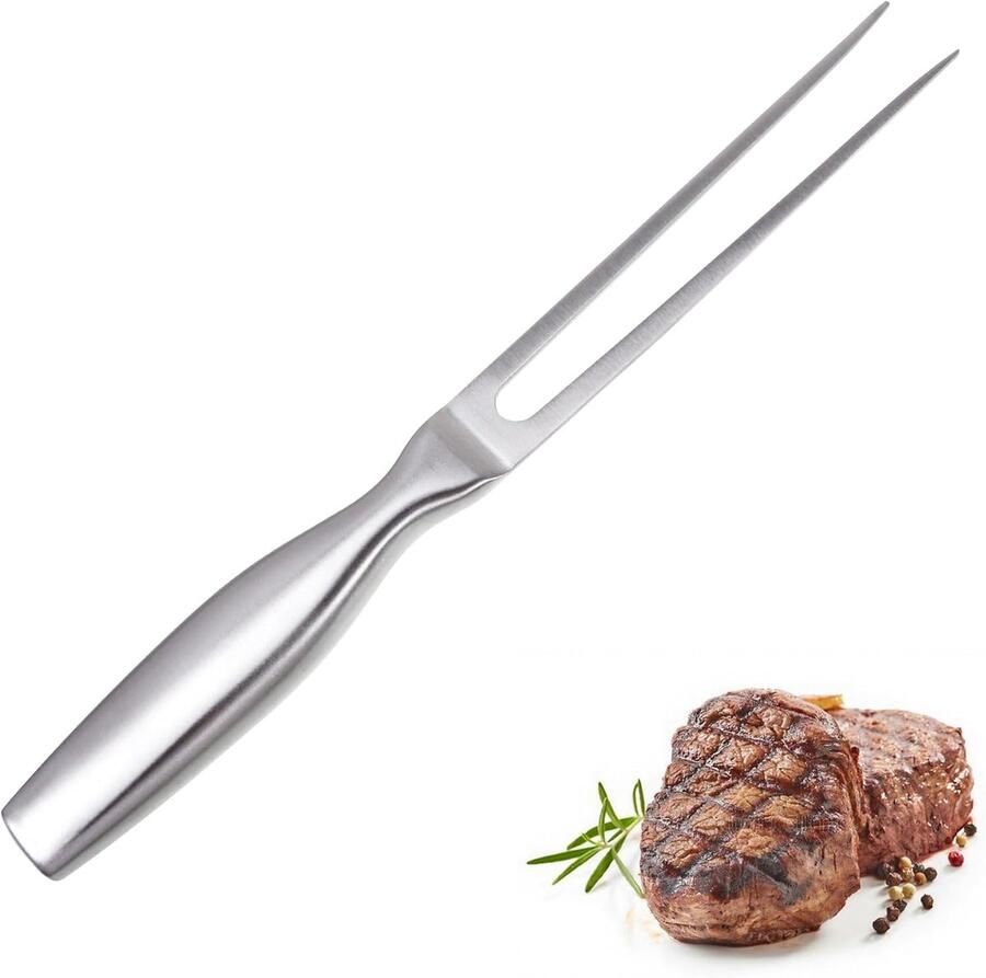 Vleesvork roestvrij staal grillvork snijvork lengte 26 cm professionele vleesvork met ergonomische handgreep ideaal voor grillen en snijden