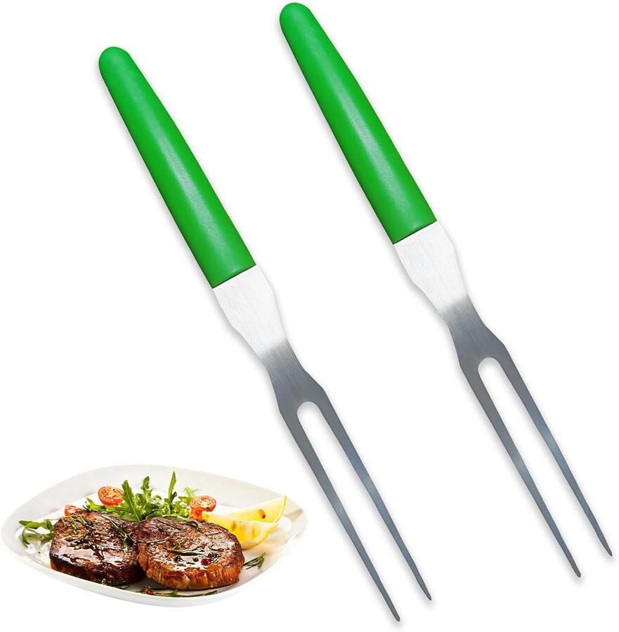 Vleesvork van roestvrij staal 29 cm vleesvork met ergonomische handgreep trancheervork voor restaurant keuken BBQ