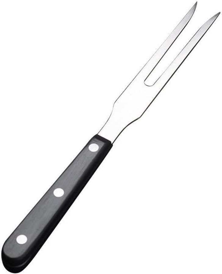 Vleesvork van roestvrij staal met houten handvat 26 5 cm robuuste grillvork keukenvork en serveervork veelzijdig als fonduevork rouladeklem vleesnaald en voor pulled pork