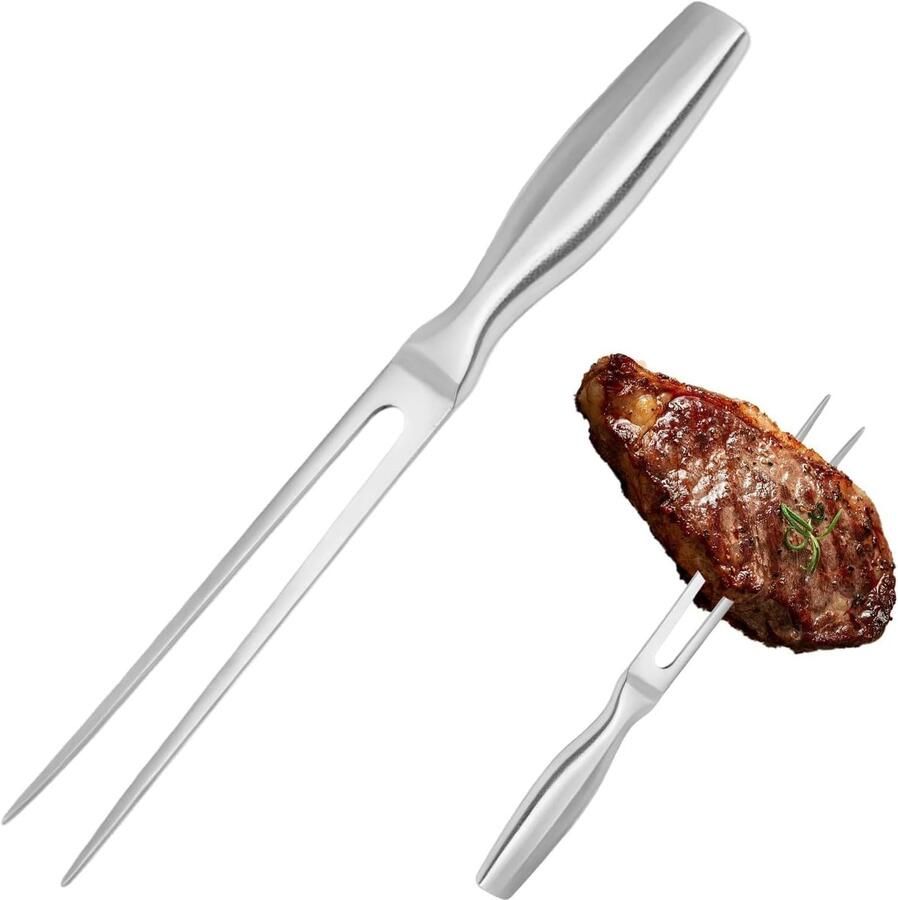 Vleesvork van roestvrij staal professionele snijvork voor barbecue keuken geroosterde kalkoen kip rundvlees 27 cm