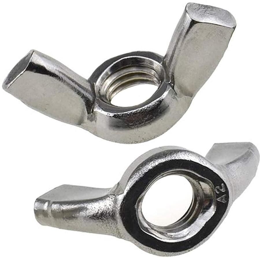 Vleugel Vlindermoer (Set van 5) Verzinkt Hand Twist voor Schroefdraadbouten Bevestigingsmiddelen Op Zwaar Werk Berekend Gecertificeerde Standaard ISO965 DIN315 M12 Wingnuts (32mm x 66mm)