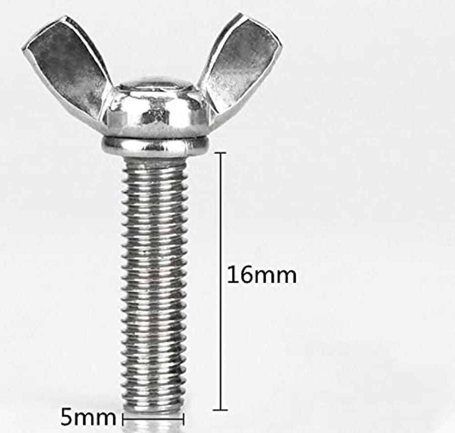 Vleugelmoeren 10 stuks zilver
