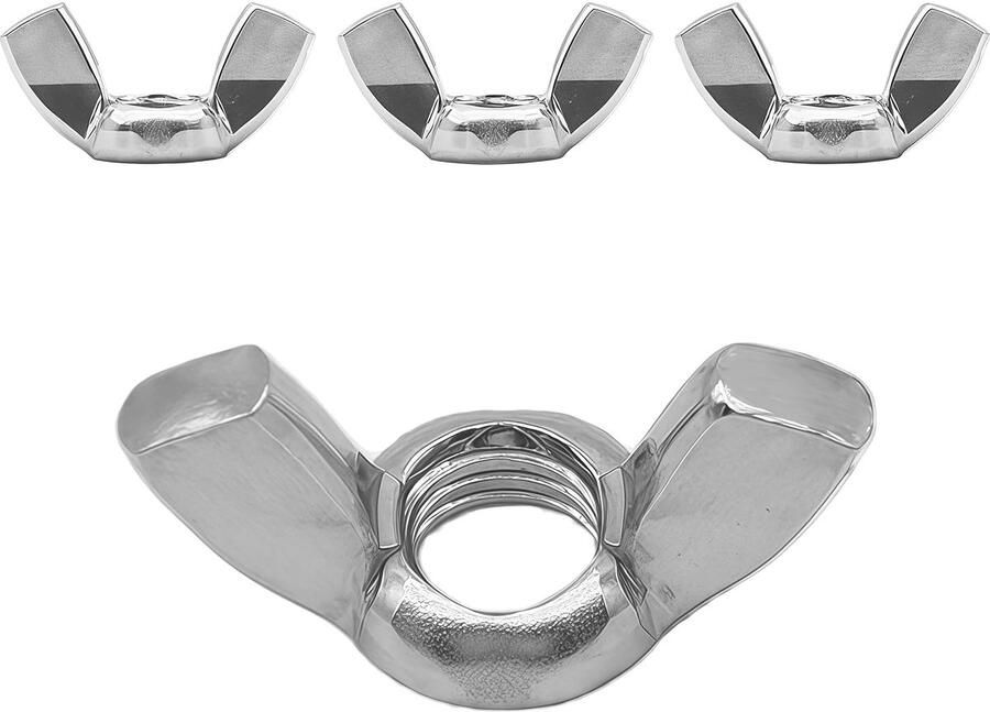 Vleugelmoeren DIN 315 vlindermoeren roestvrij staal A2 V2A metalen bevestigingsmoeren vleugelmoeren voor werkplaats handwerk industrie machinebouw reparatie (DXLM M5)