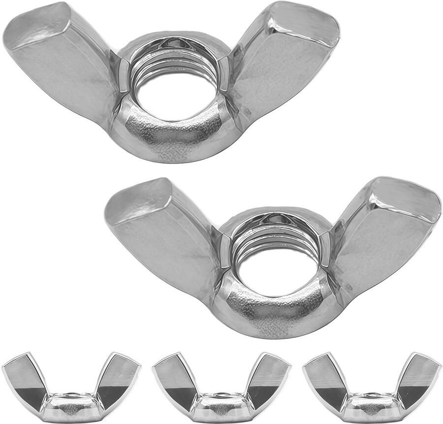 Vleugelmoeren DIN 315 vlindermoeren roestvrij staal A2 V2A metalen bevestigingsmoeren vleugelmoeren voor werkplaats handwerk industrie machinebouw reparatie (DXLM M8)