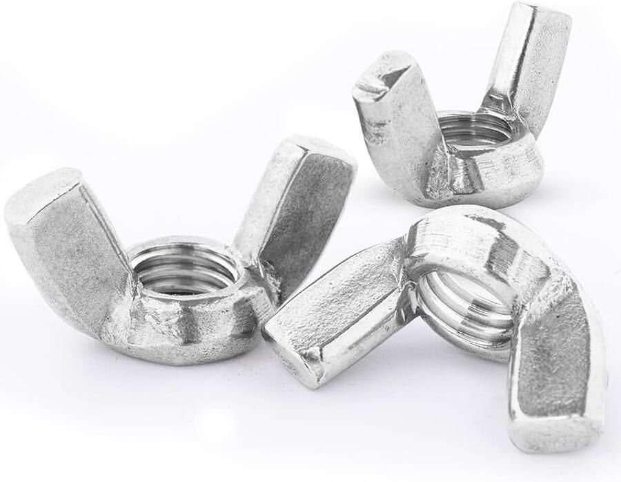 Vleugelmoeren vlindermoeren M4-25 stuks roestvrij staal A2 V2A metrische roestvrije hoogwaardige vleugelmoer Wing Nut (25 M4)