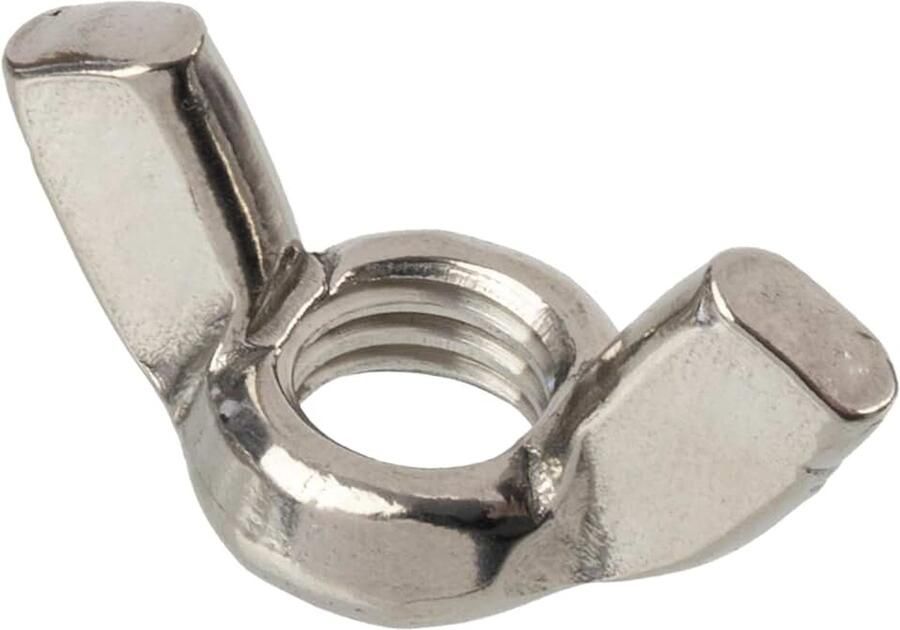 Vleugelmoeren M10x1.5 mm voor snel montage zonder gereedschap op draadstangen mechanische assemblages en doe het zelf van staal in zilverkleur