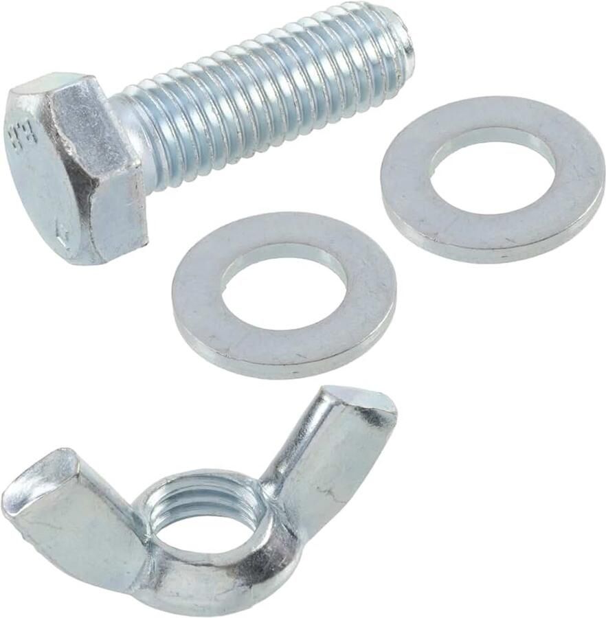 Vleugelmoeren M12 + 20 platte ringen + 10 zeskantbouten M12x35 mm van staal