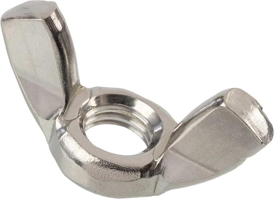 Vleugelmoeren M12x1.75 mm voor snel montage zonder gereedschap op draadstangen mechanische assemblages en doe het zelf van staal in zilverkleur