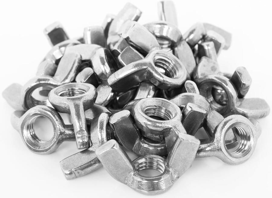 Vleugelmoeren M3-50 stuks vlindermoeren roestvrij staal A2 V2A metrische roestvrije hoogwaardige vleugelmoer Wing Nut (50 M3)
