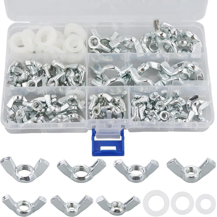 Vleugelmoeren M3 M4 M5 M6 M8 M10 M12 vleugelmoeren assortimentskit voor doe-het-zelf gereedschap